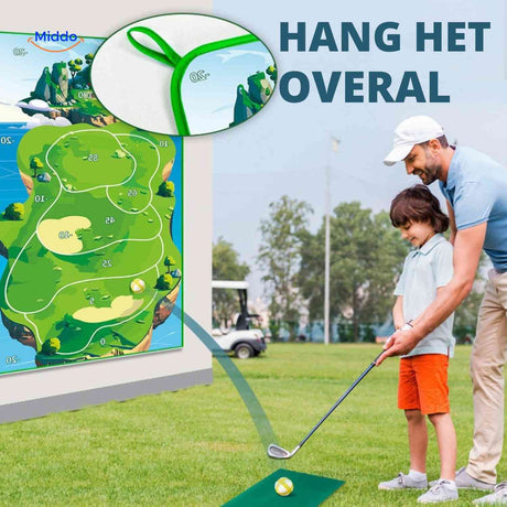 cible de golf à suspendre au mur pour s'entraîner au swing en intérieur facilement