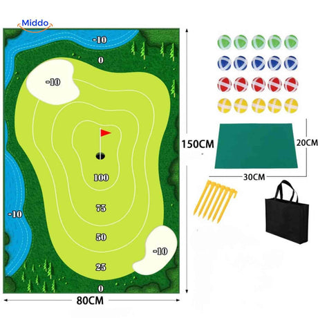 tapis de golf d'entraînement avec set d'accessoires complet pour pratiquer le swing