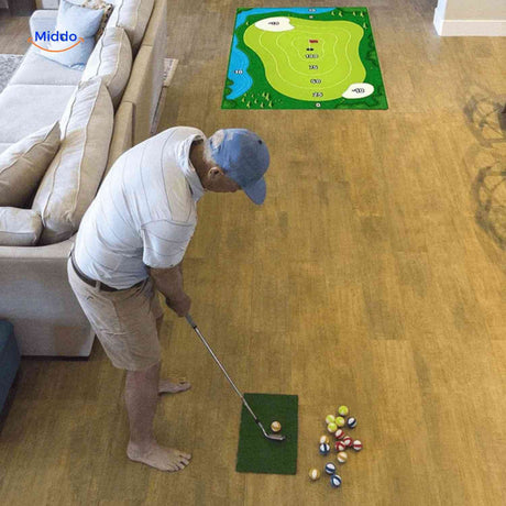 tapis d'entraînement golf pour intérieur, idéal pour pratiquer le swing à la maison