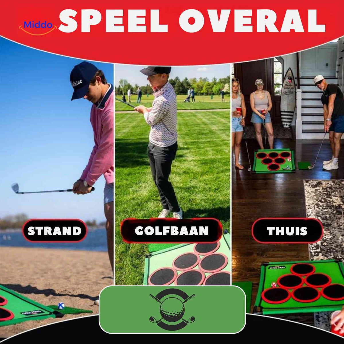 tapis de jeu golf utilisable partout : plage, terrain de golf et à la maison