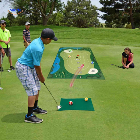 tapis de golf junior pour initier les enfants à l'entraînement du swing dès le jeune âge