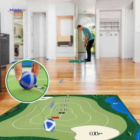 tapis de putting en intérieur pour améliorer la précision de vos coups de golf