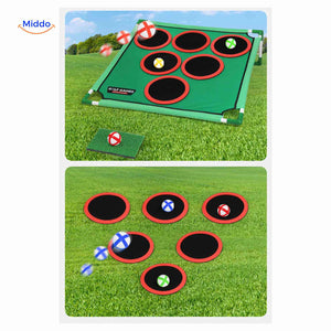 système velcro des cibles de golf : les balles collent sur les zones de score