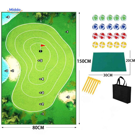 tapis de golf à zones de points utilisable en intérieur et en extérieur