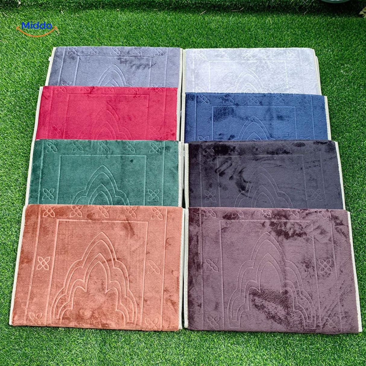 tapis de prière pliant PrayMate Fold motif bidjar, vue d'ensemble des coloris disponibles