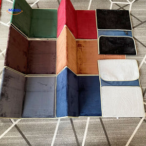 tapis de prière pliant bidjar posé à plat, aperçu des différents coloris disponibles