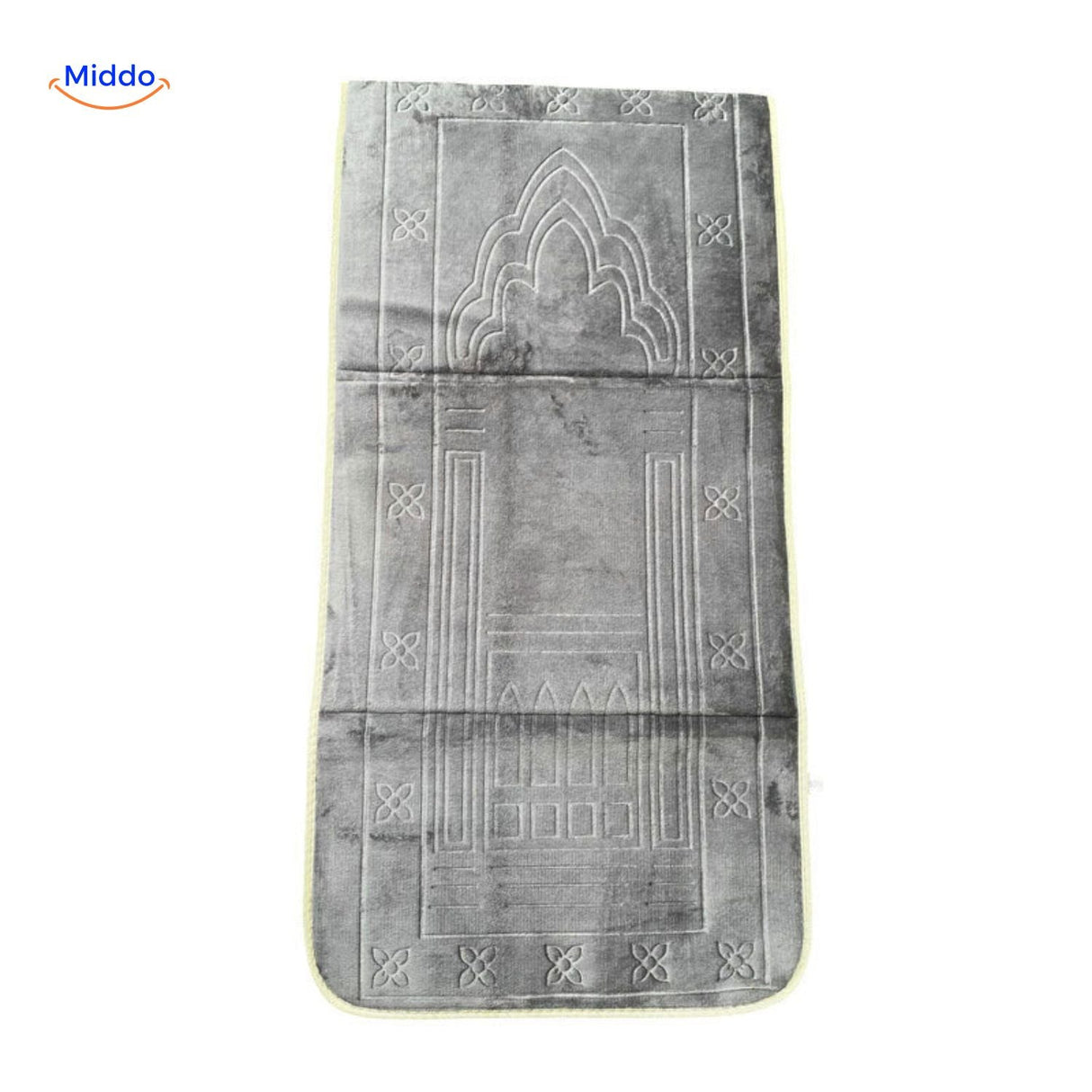 tapis de prière pliant PrayMate Fold motif bidjar coloris gris clair, doux et pliable