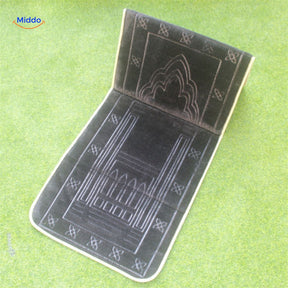 tapis de prière pliant PrayMate Fold motif bidjar coloris gris foncé, flanelle douce