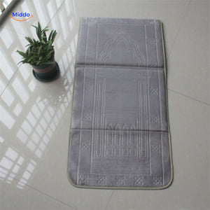 tapis de prière pliant PrayMate Fold motif bidjar coloris gris, idéal pour l'extérieur