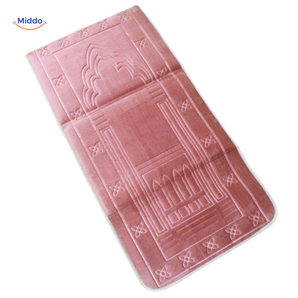 tapis de prière pliant PrayMate Fold motif bidjar coloris rose, flanelle douce et pliable