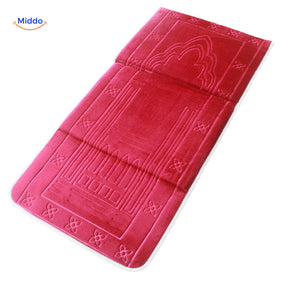 tapis de prière pliant PrayMate Fold motif bidjar coloris rouge, rembourré et compact