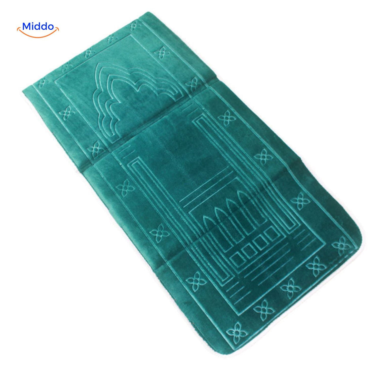 tapis de prière pliant PrayMate Fold motif bidjar coloris vert, compact et rembourré