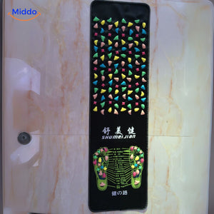 tapis de réflexologie avec schéma de santé plantaire pour cibler les zones des pieds