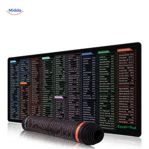 tapis de souris multifonction avec raccourcis clavier excel, word et photoshop, grand format pour le bureau
