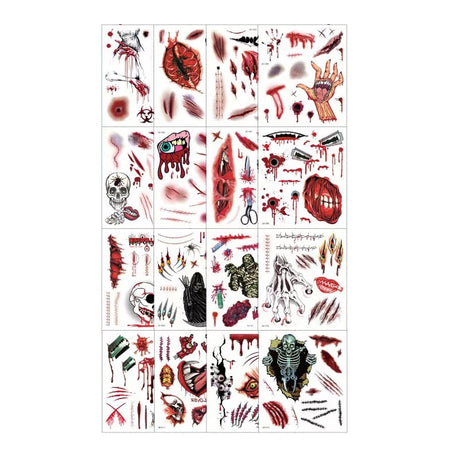 tatouages halloween effrayants avec cicatrices graphiques et effets blessures réalistes