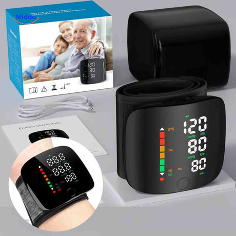 tensiomètre de poignet avec batterie rechargeable via USB, sans piles