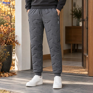 Pantalon d’hiver Thermoflex doublé, gris avec bord-côte porté