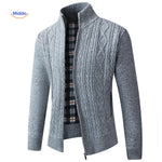 thermoknit vest gebreid gevoerd warm heren blauwgrijs www.middo.nl
