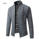 thermoknit vest gebreid gevoerd warm heren donkergrijs www.middo.nl