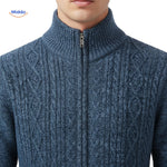 thermoknit vest heren detailfoto kraag rits blauw www.middo.nl