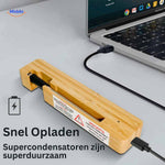 thermomètre à viande avec supercondensateur pour charge rapide et station en bambou