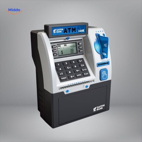 tirelire ATM or et argent avec code PIN et fente d'insertion de billets