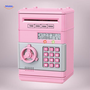 tirelire automatique modèle classique noir et argent, style coffre-fort smart ATM