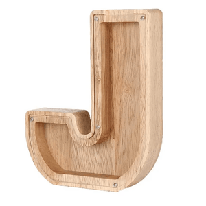 tirelire lettre J en bois, parfaite pour mettre de côté l'argent de poche
