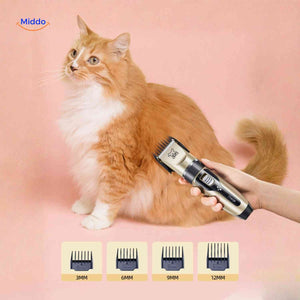 tondeuse pour chat avec sabots interchangeables en plusieurs longueurs de coupe
