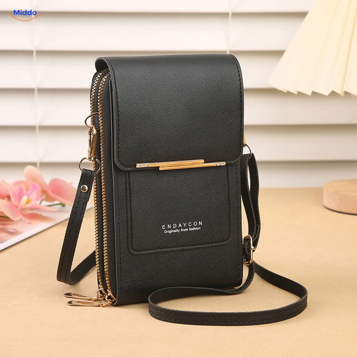 Sac bandoulière téléphone TouchScreenGo, noir