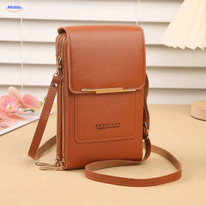 Sac bandoulière téléphone TouchScreenGo, marron