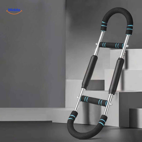 trainer bras pour fitness à domicile avec détails bleus, vue d'ensemble du produit