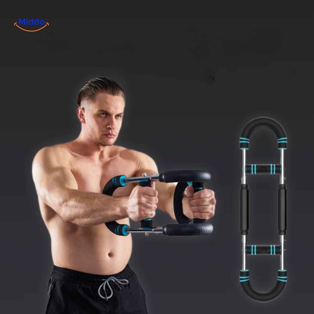 trainer bras et poitrine : homme en démonstration d'exercice pour pectoraux et biceps