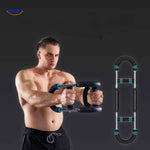 trainer bras et poitrine : homme en démonstration d'exercice pour pectoraux et biceps