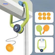 installation sur porte du trainer ping-pong avec raquettes colorées et balles incluses
