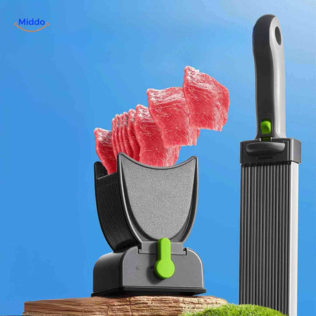 trancheuse à viande manuelle avec poignée ergonomique pour découper des tranches fines facilement