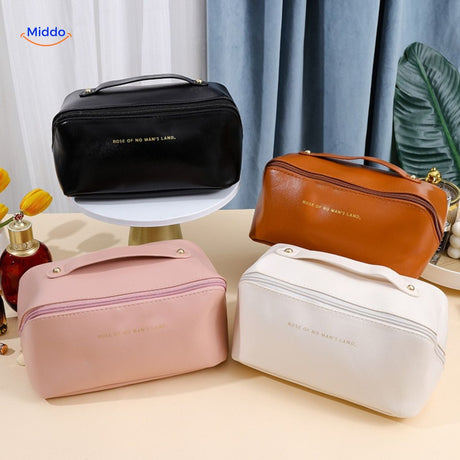 trousse de maquillage de voyage colorée, idéale pour ranger produits beauté en déplacement