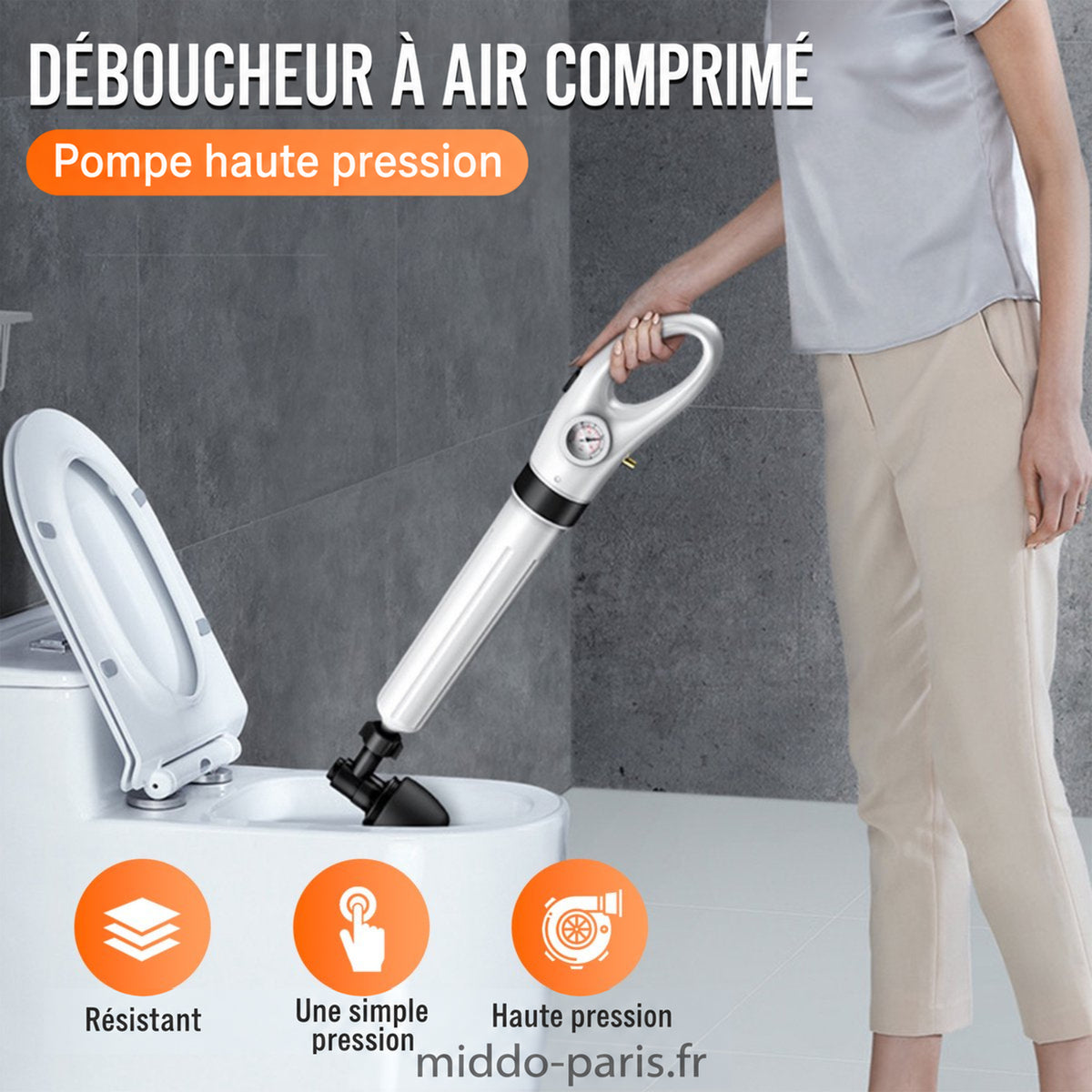 Pompe haute pression avec bouton de déclenchement