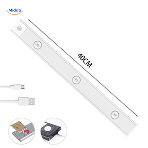 veilleuse LED USB avec capteur de mouvement, format 40 cm, éclairage automatique sous meuble