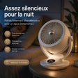 ventilateur à circulation 360 en situation dans un salon, air frais toute la pièce