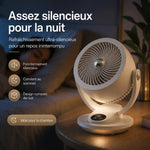 ventilateur à circulation 360 en situation dans un salon, air frais toute la pièce