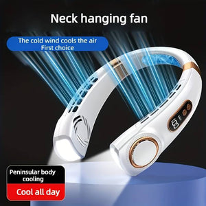 ventilateur de cou noir portable multi-réglages, économe en énergie pour les journées chaudes