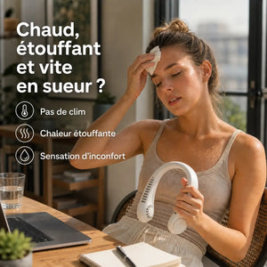 ventilateur de cou portable gros plan sur le design ergonomique et léger