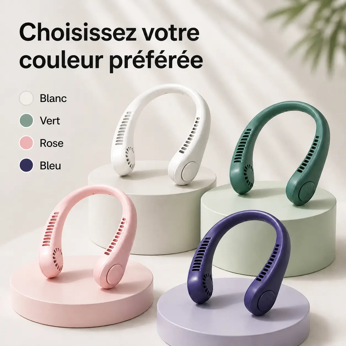 ventilateur de cou portable affichage des modes de vitesse pour un refroidissement personnalisé
