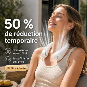 ventilateur de cou rechargeable longue autonomie batterie pour une utilisation toute la journée