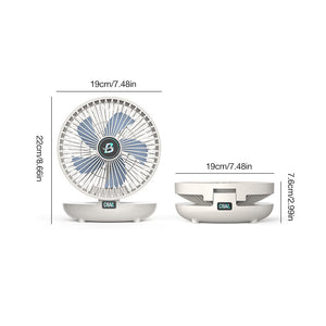 schéma des dimensions du ventilateur compact et pliable avec cotes en centimètres