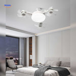 ventilateur de plafond compact avec lampe LED à intensité réglable sur culot E27