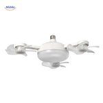 ventilateur de plafond à quatre pales compatible culot E27, vue d'ensemble