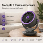 ventilateur silencieux posé dans une chambre, circulation d'air douce et puissante