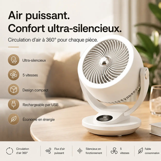 face avant du ventilateur silencieux avec les commandes de vitesse et modes